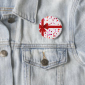 Rotes Bogen-Krawatten-Schicksals-Glückwunsch-Party Button (Beispiel)