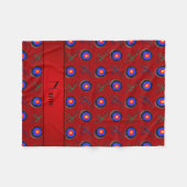 Rotes Bogenschießen mit personalisiertem Namen Fleecedecke (Vorderseite (Horizontal))