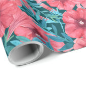 Rotes Bohnenmuster-Blume Geschenkpapier (Rolleneckpunkt)