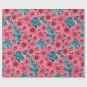 Rotes Bohnenmuster-Blume Geschenkpapier (Flach)