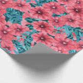 Rotes Bohnenmuster-Blume Geschenkpapier (Ecke)