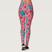 Rotes Bohnenmuster-Blume Leggings (Rückseite)
