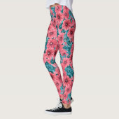 Rotes Bohnenmuster-Blume Leggings (Links)