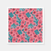 Rotes Bohnenmuster-Blume Serviette (Vorderseite)