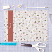 Rotes Boho-Waldland-Winterbeeren-Monogramm Seidenpapier (Handwerk)