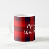 Rotes Bokeh-Buffalo-Karo-Wochenende Kaffeetasse (Vorderseite Links)
