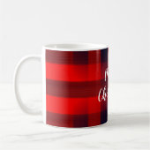 Rotes Bokeh-Buffalo-Karo-Wochenende Kaffeetasse (Links)