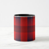 Rotes Bokeh-Buffalo-Karomuster Tasse (Zentrum)