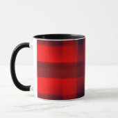 Rotes Bokeh-Buffalo-Karomuster Tasse (Links)