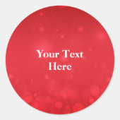 Rotes Bokeh-Design, Aufklebervorlage Runder Aufkleber (Vorderseite)