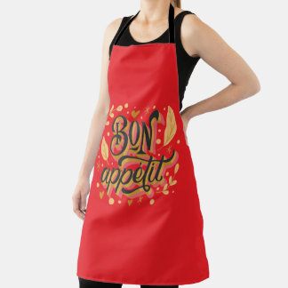 Rotes "Bon Appetit"-Schürze Schürze