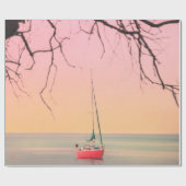 ROTES BOOT AM STRAND WÄHREND DER SONNE GESCHENKPAPIER (Flach)