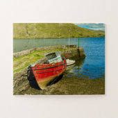 Rotes Boot bei Niedrigwasser Puzzle (Horizontal)