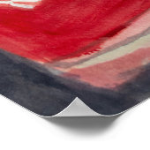 Rotes Boot Küsten-Aquarell Poster (Ecke)