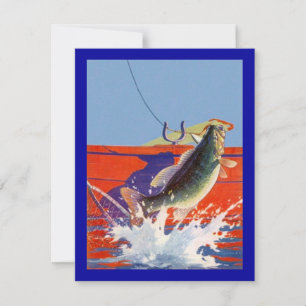 ROTES BOOT MIT FISH AUF ~ RETIREMENT PARTY EINLADU EINLADUNG