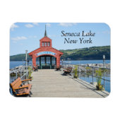 Rotes Bootshaus am Seneca-See Magnet (Horizontal)