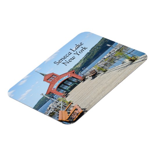 Rotes Bootshaus am Seneca-See Magnet (Linke Seite)