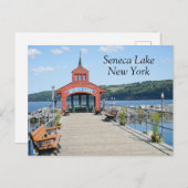 Rotes Bootshaus am Seneca-See Postkarte (Vorne/Hinten)