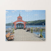 Rotes Bootshaus am Seneca-See Puzzle (Horizontal)