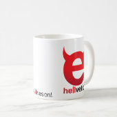 Rotes Böse „e“ – Klassischer Kaffeebecher Kaffeetasse (VorderseiteRechts)