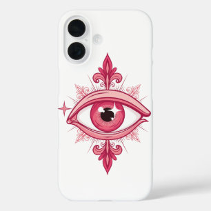 Rotes Böser Blick Tattoo-Design-Skizze iPhone 16 Hülle