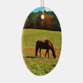 Rotes Braunes Pferd im Herbst Keramikornament (Rechts)