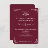 Rotes Brautparty Einladung (Vorne/Hinten)