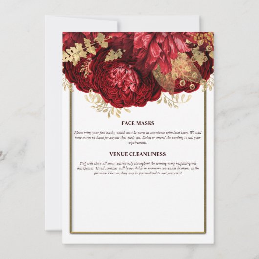 Rotes Brautparty Einladung (Rückseite)