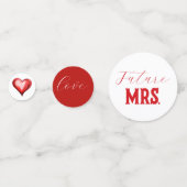 Rotes Brautparty Konfetti (Rückseiten)