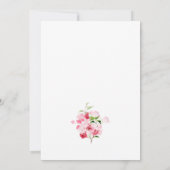 Rotes Brautparty mit Blumenrosa Einladung (Rückseite)