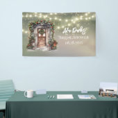 Rotes Brautparty mit dekorierten Türen Banner (Messeveranstaltung)