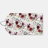 Rotes Brautparty mit Rosa Rosa Geschenkanhänger (Rückseite Horizontal)