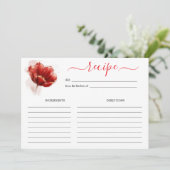 Rotes Brautparty mit Wasserfarbe Rezept Karte (Stehend Vorderseite)