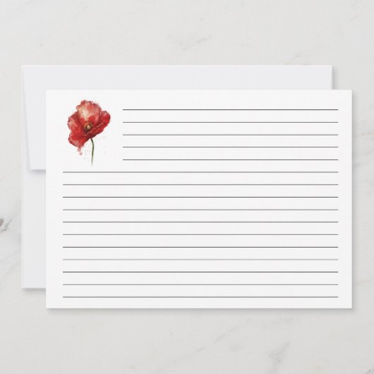 Rotes Brautparty mit Wasserfarbe Rezept Karte (Rückseite)