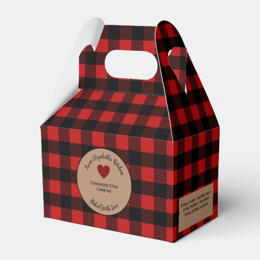 Rotes Buffalo Kariert gebackene Geschenke mit Zuta Geschenkschachtel (Vorderseite)
