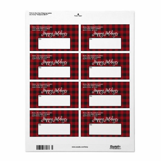 Rotes Buffalo Kariert Holidays Mailing (Vorne)