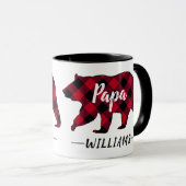 Rotes Buffalo Kariert Tasse (VorderseiteRechts)
