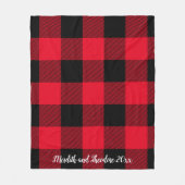 Rotes Buffalo-Karierte Monogramm-Namen Fleecedecke (Vorderseite)