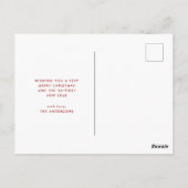 Rotes Buffalo Karierter Single Foto Weihnachten Postkarte (Rückseite)