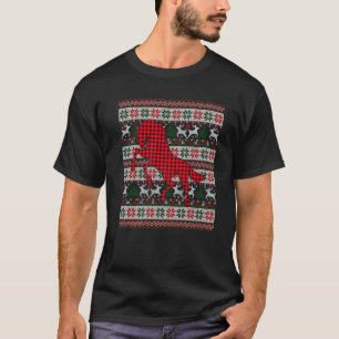 Rotes Buffalo Kariertes Pferd Liebhaber Ugly Xmas T-Shirt