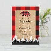 Rotes Buffalo Kariertes Vintages Kunsthandwerk Ein Einladung (Stehend Vorderseite)