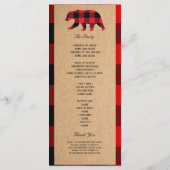 Rotes Buffalo Kariertes Vintages Menü Menükarte (Rückseite)