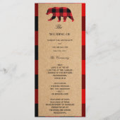 Rotes Buffalo Kariertes Vintages Menü Menükarte (Vorderseite)