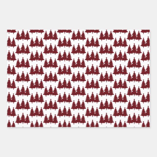 Rotes Buffalo Karo Pinakothek Züst Geschenkpapier Set (Vorderseite 2)