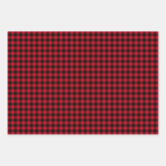 Rotes Buffalo Karo Pinakothek Züst Geschenkpapier Set (Vorderseite)