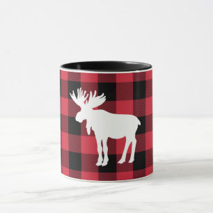 Rotes Buffalo-Karo-Tasse Tasse
