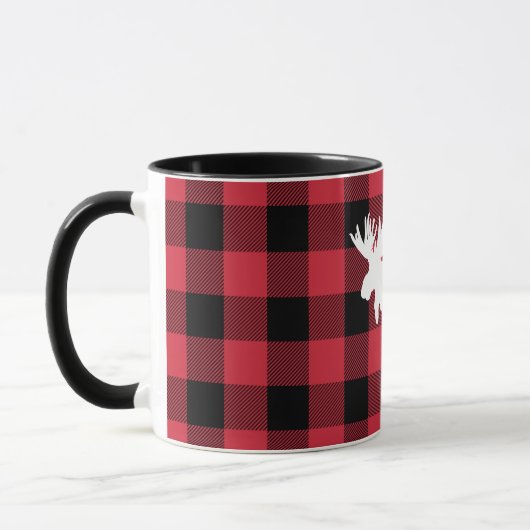 Rotes Buffalo-Karo-Tasse Tasse (Links)