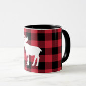 Rotes Buffalo-Karo-Tasse Tasse (VorderseiteRechts)