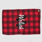 Rotes Büffel kariertes, kundenspezifisches Golftüc Golfhandtuch (Horizontal)