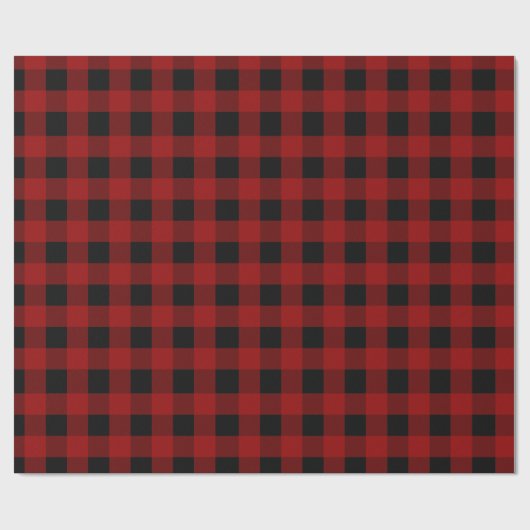 Rotes Büffel-Karo-Gingham-Muster Geschenkpapier (Flach)